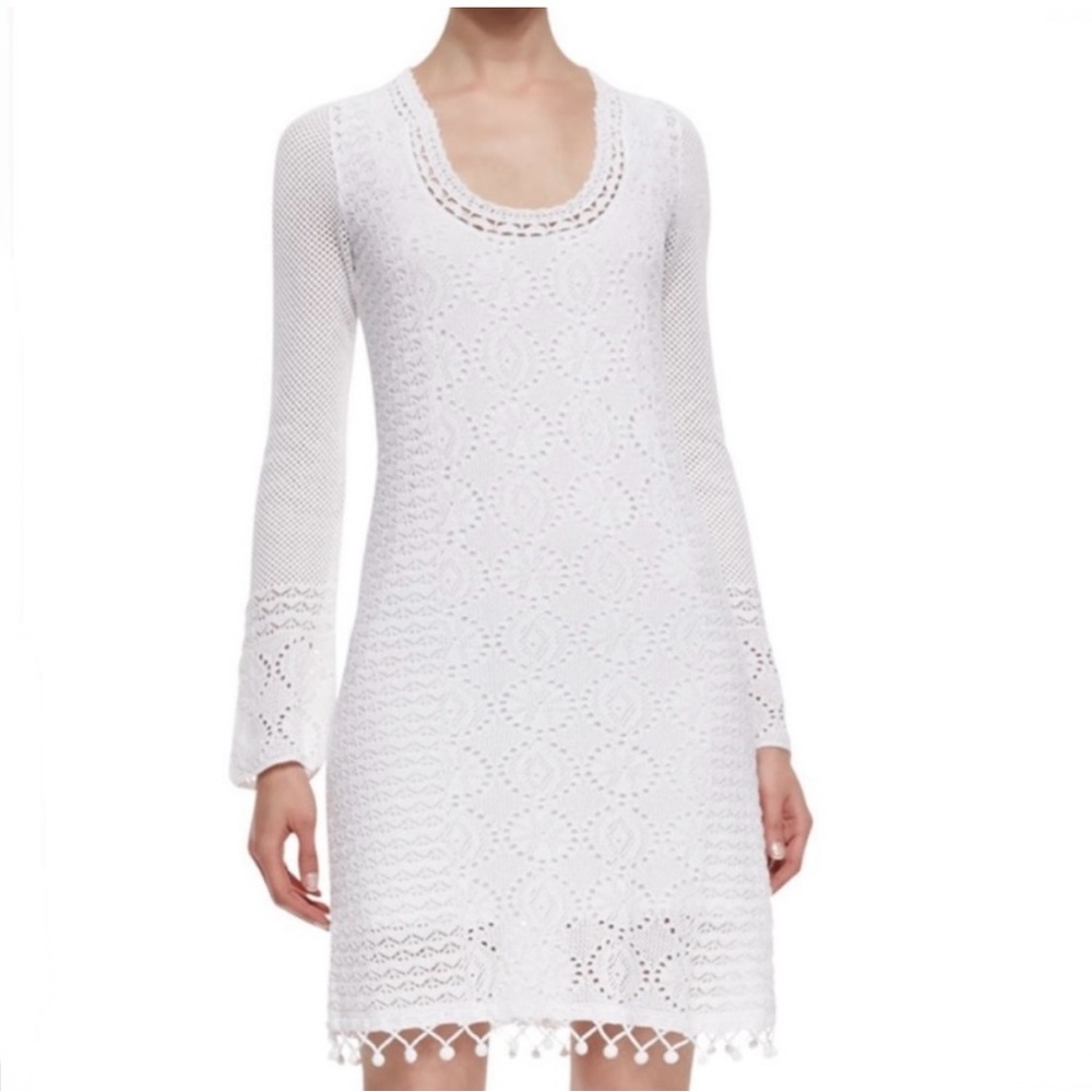 Lilly Pulitzer White Athena Resort Crochet Tunic Dress, Size XS